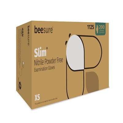 BeeSure Slim Nitrile Exam Gloves, Powder-Free, Non-Sterile, X-Small, White, 200/Box, BE1125 thumbnail 14
