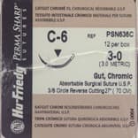 Hu-Friedy Perma Sharp Chromic Gut Absorbable Suture, 3-0, C-6 Reverse Cutting Needle, 3/8 Circle, 27", 12/Box, PSN636C thumbnail 11