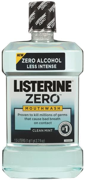 Listerine Zero Cool Mint Mouthwash, Alcohol-Free, 1.5 L Bottles, 6/Case thumbnail 2