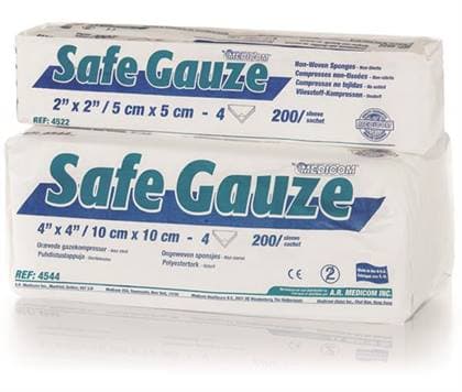Medicom SafeGauze Premium Non-Woven Sponges with Diamond Aperture, 4" x 4", 4-Ply, Non-Sterile, 2000/Case, 4544 thumbnail 14