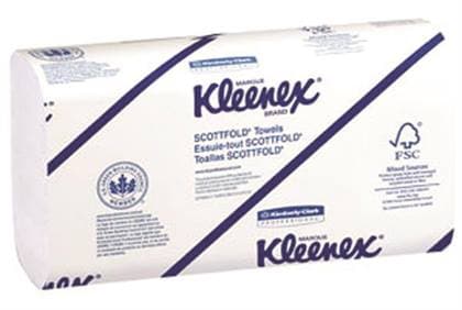 Kleenex Scottfold Multifold Paper Towels, 9.2 x 9.4 in, 25 packs of 120 (3000 towels/case) thumbnail 2