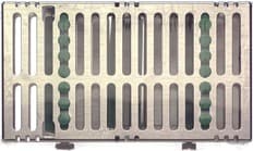 Hu-Friedy IMS Signature Series Double-Decker Cassette, 14-Instrument, Two-Tier, Green, Stainless Steel, 4.5" x 8" x 1.5", 1/Pk, IM9149 thumbnail 7