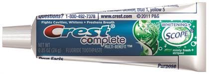 Crest Complete Whitening + Scope Outlast Toothpaste, Mint, 0.85 oz Tube, 72/Pkg, 83904137 thumbnail 6
