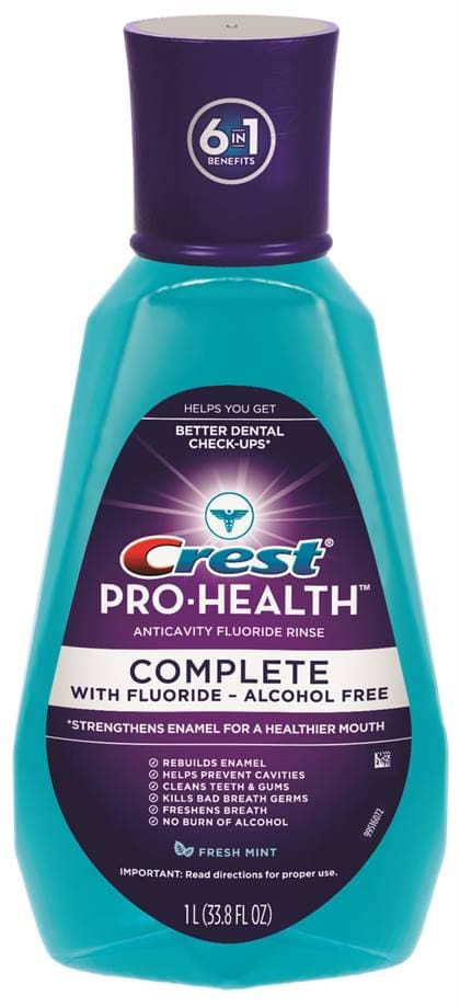 Crest Pro-Health Advanced Enamel Care Mouthwash, Alcohol Free, Fresh Mint, Fluoride, 1 Liter Bottle, 6/Case thumbnail 5