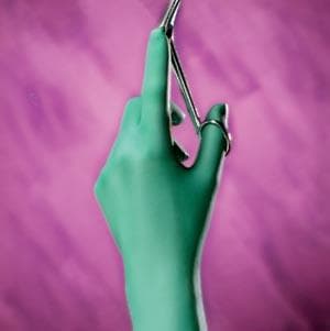 GAMMEX Non-Latex Neoprene Surgical Gloves, Sterile, Powder-Free, Dark Green, Size 7.5, 50 Pairs/Box, 8515 thumbnail 11
