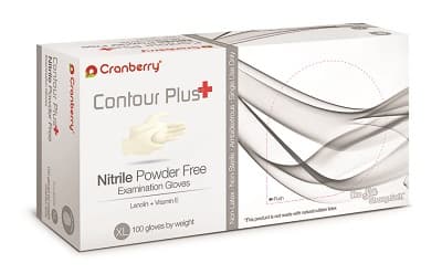 Cranberry Contour Plus Nitrile Exam Gloves, Powder-Free, Latex-Free, White, Extra Small, 100/Box, CR3225 thumbnail 5