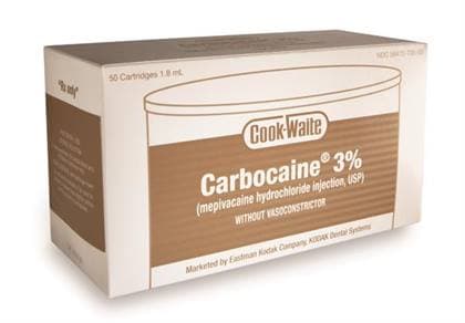 Carbocaine 3% Plain Mepivacaine Hydrochloride Injection, 1.7 mL Cartridges, 50/Bx thumbnail 2