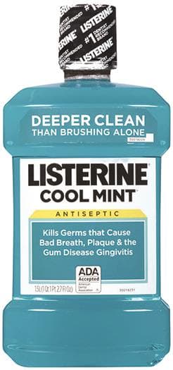 Listerine Cool Mint Antiseptic Mouthwash, 3.2 oz (95 ml) Bottles, 24/Case, #42795 thumbnail 2