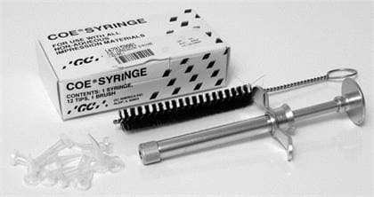 COE Aluminum Impression Syringe, Complete Package, 1 Barrel, 1 Plunger, 12 Plastic Tips, Cleaning Brush, 159001 thumbnail 7
