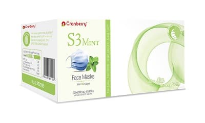 Cranberry S3 Mint Earloop Face Mask, ASTM Level 3, Blue, 50/Box, S3090B thumbnail 10