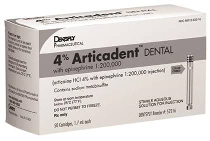 Articadent DENTAL 4% Articaine HCl with Epinephrine 1:100,000 Injection Cartridges, 1.7 mL, 50/Box, 51116 thumbnail 12