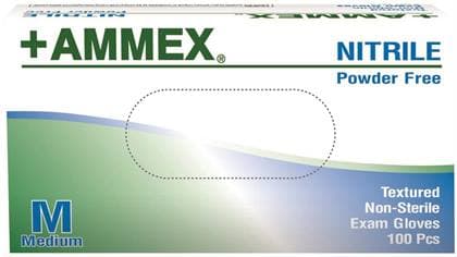 +AMMEX Nitrile Exam Gloves, Powder Free, Latex Free, Non-Sterile, Large, Blue, Textured, 100/Box thumbnail 10