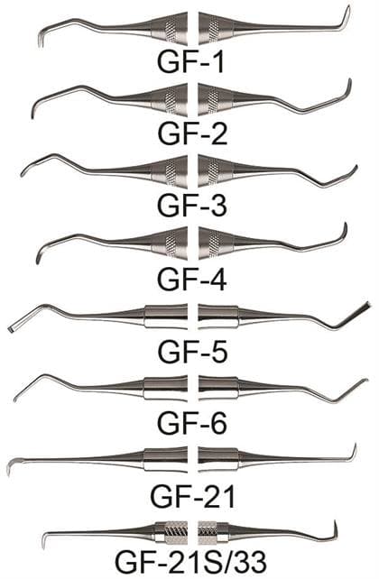 Hu-Friedy Goldman-Fox Scaler/Curette GF-21, Double-Ended, #6 Satin Steel Handle thumbnail 3