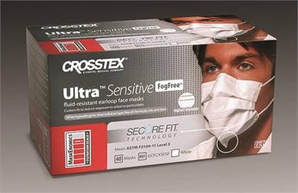 Crosstex Ultra Sensitive FogFree Earloop Mask with Secure Fit Technology, ASTM Level 3, White, 40/Box, GCFCXSFSF thumbnail 19