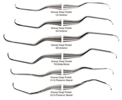 American Eagle Gracey +3 Deep Pocket Curette, 13/14, Double End, EagleLite 3/8" Stainless Steel Handle, AEGDP13-14Z thumbnail 3