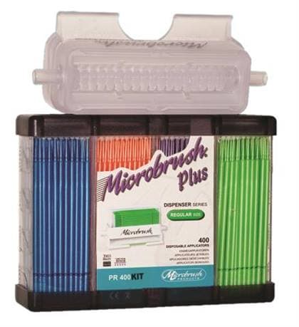 Microbrush Plus Micro-Applicators, Fine, Pink/Yellow, 400/Pk with Dispenser thumbnail 2