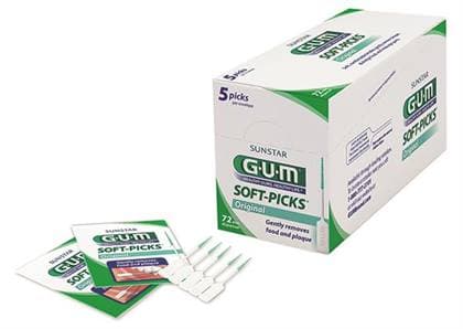 GUM Soft-Picks Original Interdental Brushes, Green, 5 Picks/Pack, 72 Packs/Box, 632DB thumbnail 3