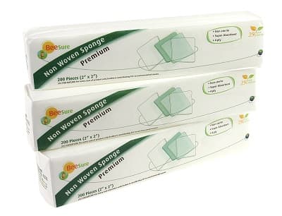 BeeSure Premium Non-Woven Gauze Sponges, 2" x 2", 4-Ply Rayon/Polyester, Non-Sterile, 5000/Case, BE1522 thumbnail 3