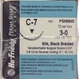 Hu-Friedy Perma Sharp Silk Black Braided Suture, 3-0, C-7 Reverse Cutting Needle, 3/8 Circle, 18", Non-Absorbable, 12/Box, PSN684S thumbnail 8
