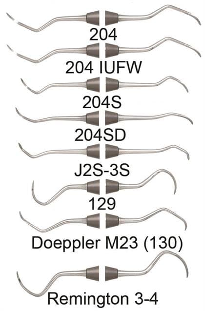 Nordent Sickle Scaler #204S, Posterior, Double End, DuraLite Hexagonal Handle, Stainless Steel, 1/Pkg thumbnail 3