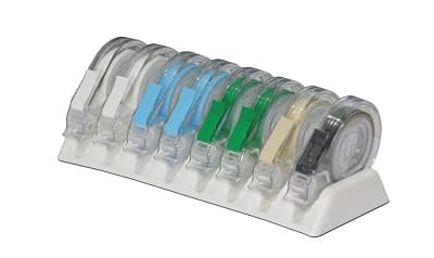 Zirc E-Z ID Tape System Classic Color Kit, 8 Rolls of 3 ft x 1/4" Self-Adhesive Instrument ID Tape with Dispenser Rack, 70Z305 thumbnail 8