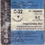 Hu-Friedy Perma Sharp Polypropylene Suture, 6-0, Blue, 18", C-22 3/8 Circle Reverse Cutting Needle, 12/Box, PSN8660P thumbnail 10