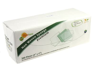 BeeSure Premium Non-Woven Sponges, 4" x 4", 4-Ply Rayon/Polyester, 50g/m², Non-Sterile, 2000/Pk thumbnail 4