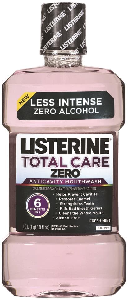 Listerine Total Care Zero Anticavity Mouthwash, Zero Alcohol, Fresh Mint, 3.2 oz (95 ml) Bottles, 24/Case, 30668 thumbnail 2