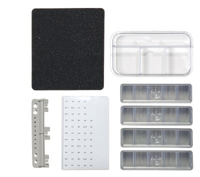 Zirc Capsule Composite Organizer Kit, 20Z479 — Tub Liner, 4 Long Tub Cups with Covers, Divided Slide Tray, Capsule Clip-On Holder, Shade Label Sheet thumbnail 5