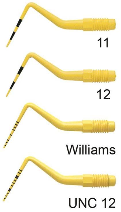 Hu-Friedy Colorvue Perio Probe Replacement Tips, #12, Markings 3-6-9-12 mm, Yellow, 12/Pk, PCV12PT thumbnail 12
