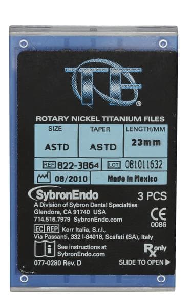 TF Twisted Nickel-Titanium Rotary File, Anterior Procedure Pack, 23 mm, Assorted, 3/Pk, 822-3864 thumbnail 7