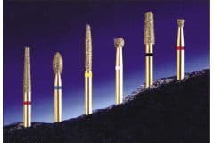 Alpen® Multi Use Diamond Bur, FG, Fine, Red, Modified End Taper Cone, #850R, 1.4 mm Diameter, 10.0 mm Length, 5/Pkg - Alpen® Multi Use Diamond Burs – FG, Fine, Red, Cone, Tapered Round End, 5/Pkg - # 850R, 1.4  mm Diameter, 10.0  mm Length - Image 1