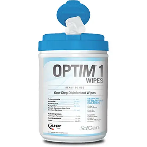 SciCan Optim 1 Pre-Saturated Disinfectant Wipes, X-Large, 10" x 10", 60/Canister, OPT1-W10X10 thumbnail 8