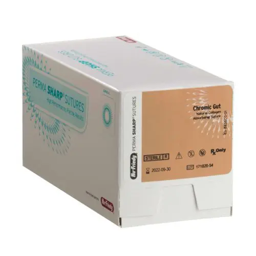 Hu-Friedy Perma Sharp Chromic Gut Absorbable Suture, 4-0, 27", C-6 Reverse Cutting 3/8 Circle Needle, 12/Box, PSN635C thumbnail 7