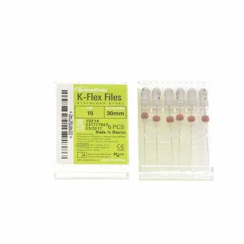 Kerr K-Flex Stainless Steel Hand Files, 30 mm, #15, White, 6/Pk, 15214 thumbnail 13