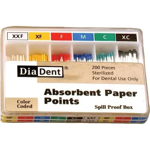 Diadent Absorbent Paper Points, Coarse, Non-Marked, Cell Pack, 200/Pk, Sizes 202-305 thumbnail 9
