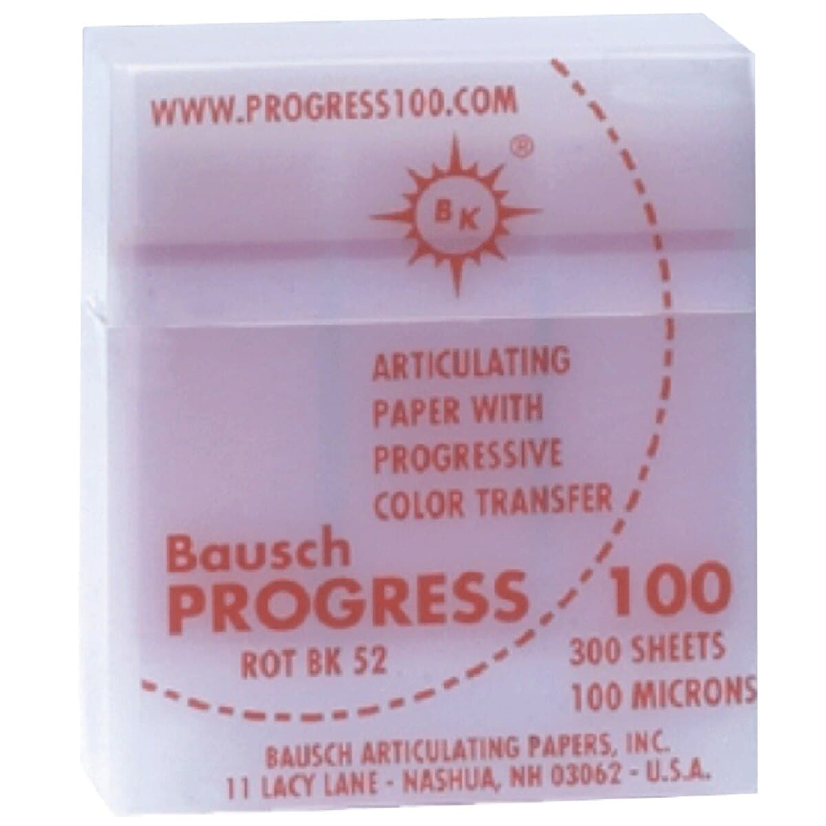 Bausch Progress 100 Articulating Paper Strips, 100 Microns, Red, Plastic Dispenser, 300 Strips, BK52 thumbnail 3
