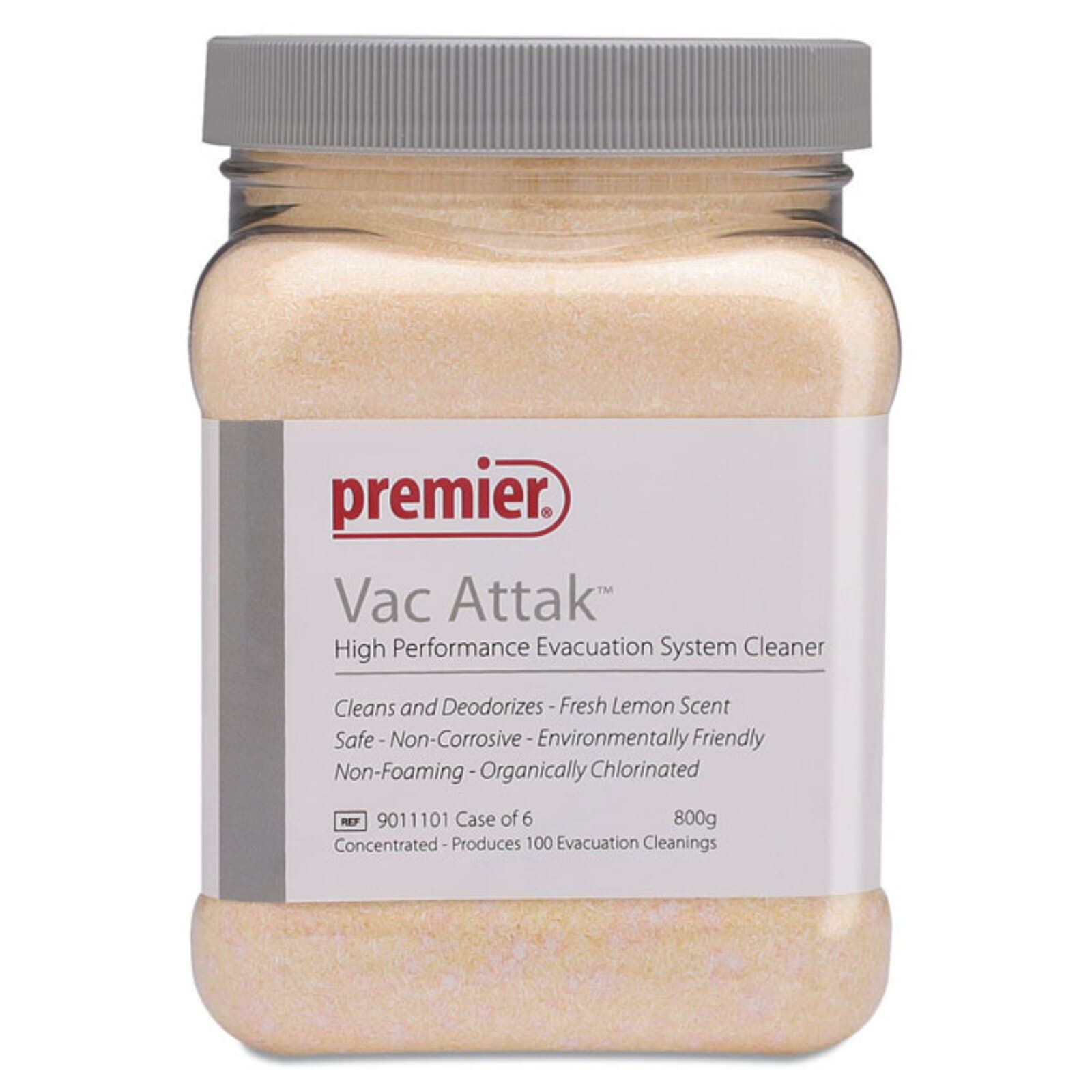 Premier Vac Attak High Performance Evacuation System Cleaner, Powder, Lemon, 800 g/Jar, 1/Pk, 9011101 thumbnail 10