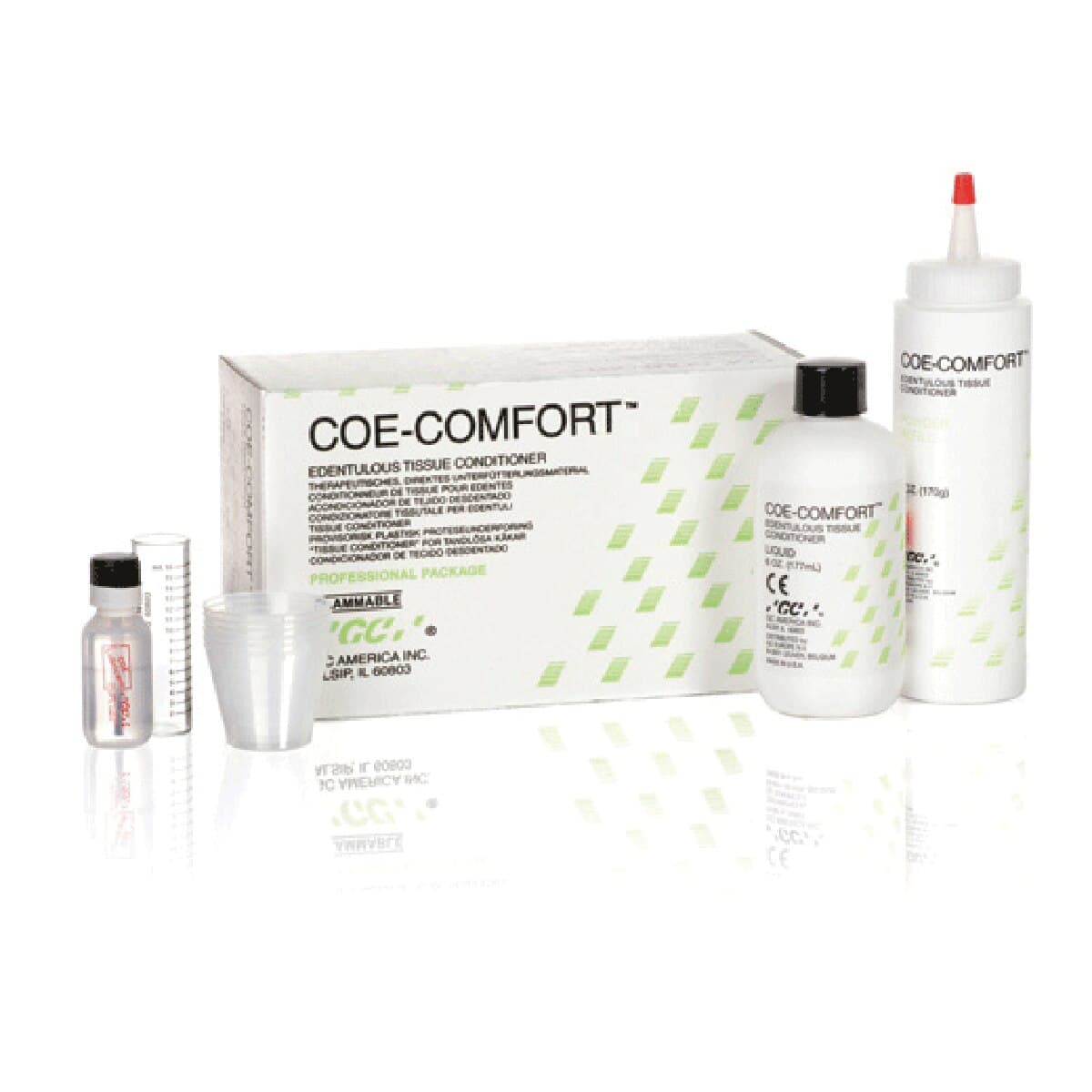 Coe-Comfort Self-Cure Chairside Edentulous Tissue Conditioner, Professional Package, 6 oz Powder & 6 oz Liquid, 341001 thumbnail 14