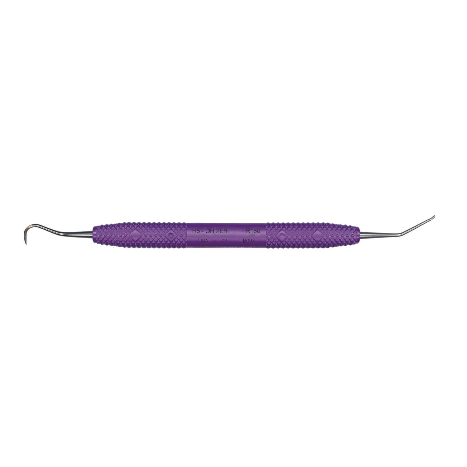 PDT O'Hehir New Millennium 2 Extended Reach Debridement Curette, Double-Ended H5/OH2, Purple Resin Handle, R160 thumbnail 3