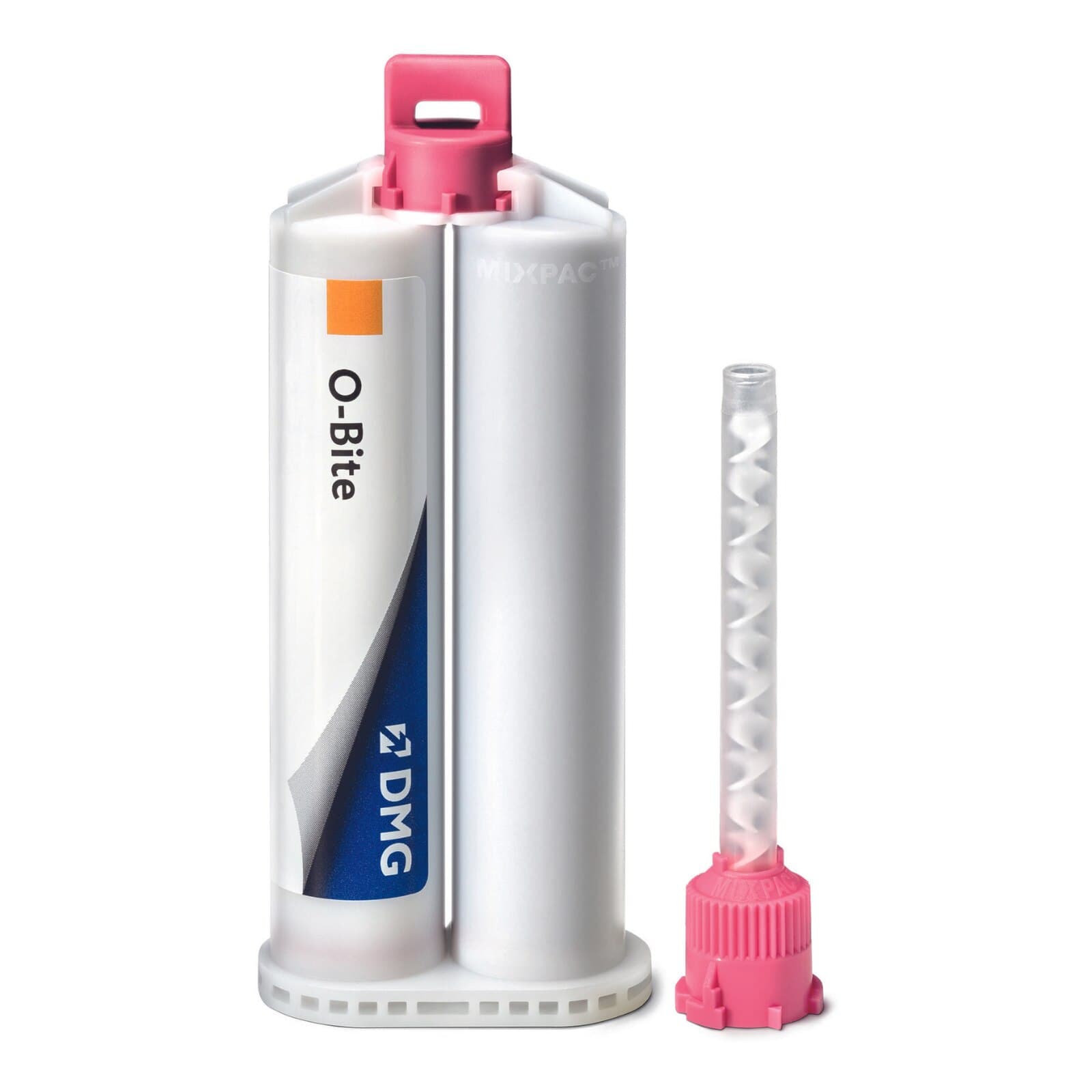 O-Bite VPS Bite Registration Material, Fast Set, Orange, Intro/Refill Kit, 4 x 50 ml Cartridges + 15 Automix Tips, 999765 thumbnail 3