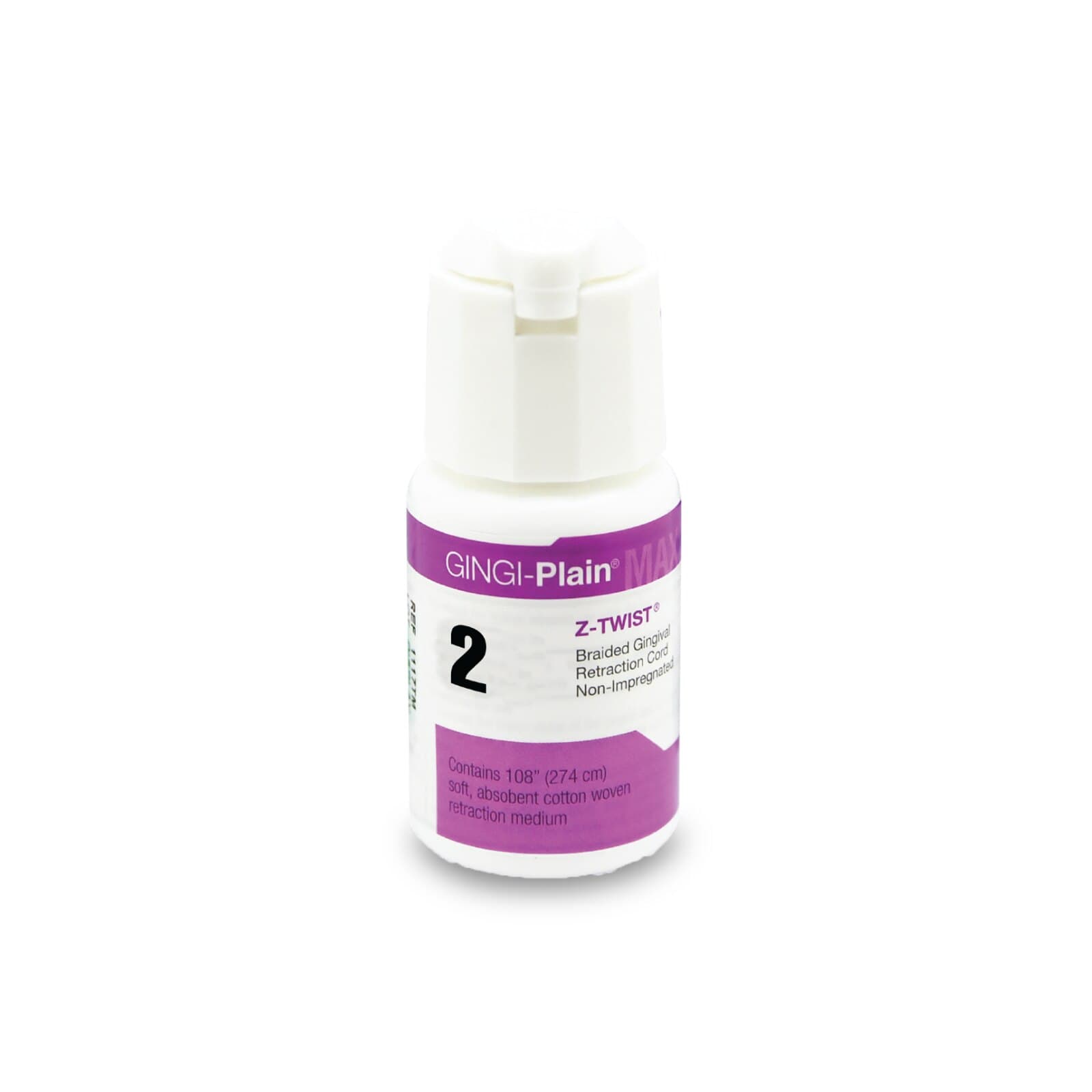 Gingi-Plain Max Z-Twist Weave Retraction Cord, Non-Impregnated, #2 Medium, 100% Cotton, 108" per Bottle, 11172M thumbnail 6