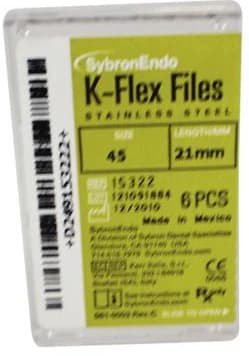 Kerr K-Flex Files, #45, 21mm, White, Stainless Steel, Color-Coded Plastic Handle, 6/Pkg, 15322 thumbnail 8