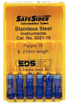 SafeSiders Endodontic Hand Reamers, 21 mm, 0.02 Taper, Size #10, Purple, Stainless Steel, 6/Pkg, 5021-10 thumbnail 8