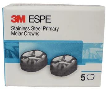 3M ESPE Stainless Steel Primary Molar Crown, Second Primary Molar, Upper Right, EUR7 / E-UR-7, Size 7, 5/Box thumbnail 6