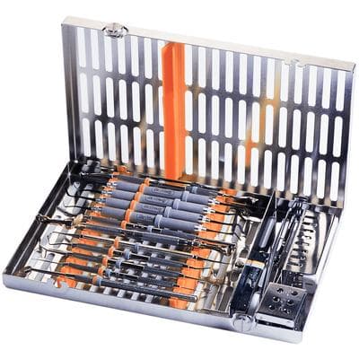Hu-Friedy IMS Signature Series Signa-Stat Cassette, 12-Instrument, Orange, with Accessory Area, IM8123, 1/Pk thumbnail 3