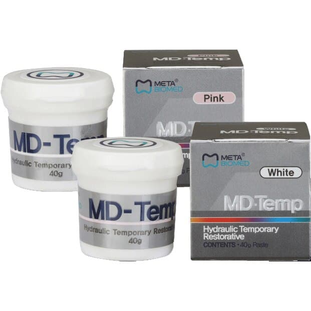 Meta Biomed MD-Temp Plus Hydraulic Temporary Restorative, White Paste, 40g Jar, 307991 thumbnail 2