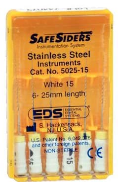 SafeSiders Endodontic Reamers, #15, 25mm, .02 Taper, Stainless Steel, White, 6/Pkg, 5025-15 thumbnail 8
