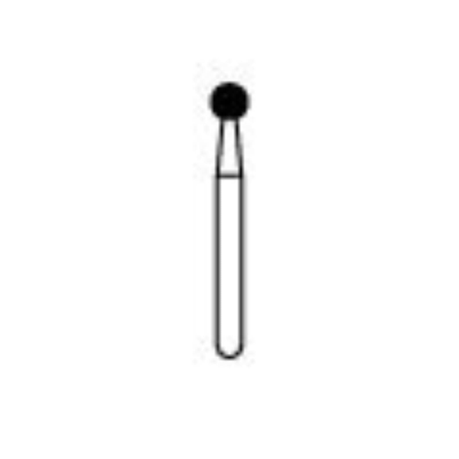NTI® FG Diamond Bur, Medium Grit, Round, #801-023 (2.3 mm), Friction Grip, Gray, 5/Pkg thumbnail 2