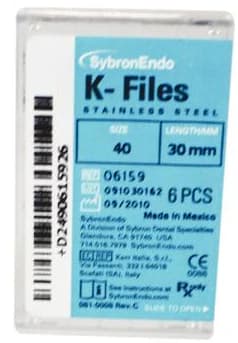 Kerr K-Files, Stainless Steel, 30 mm, #40, Black, 6/Pk, 06159 thumbnail 12